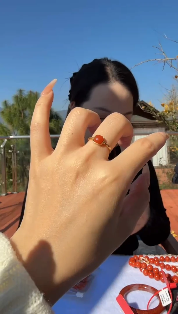 未镶嵌戒指南红玛瑙滴水洞11.27-（多样发其一）0000000035613