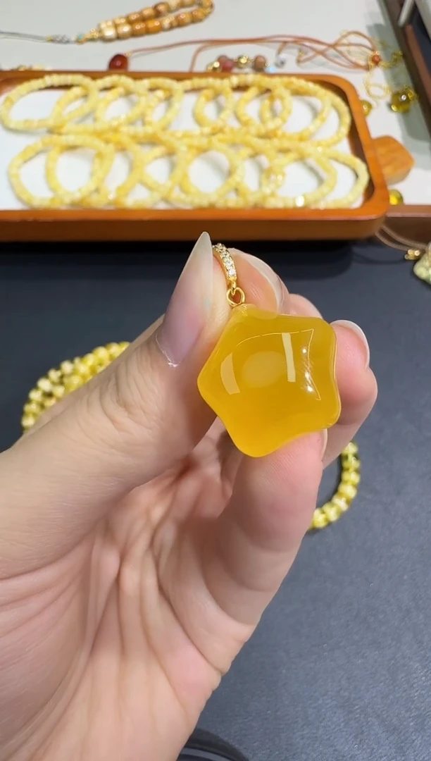 银S925镶嵌颈饰琥珀X0724-1195-152