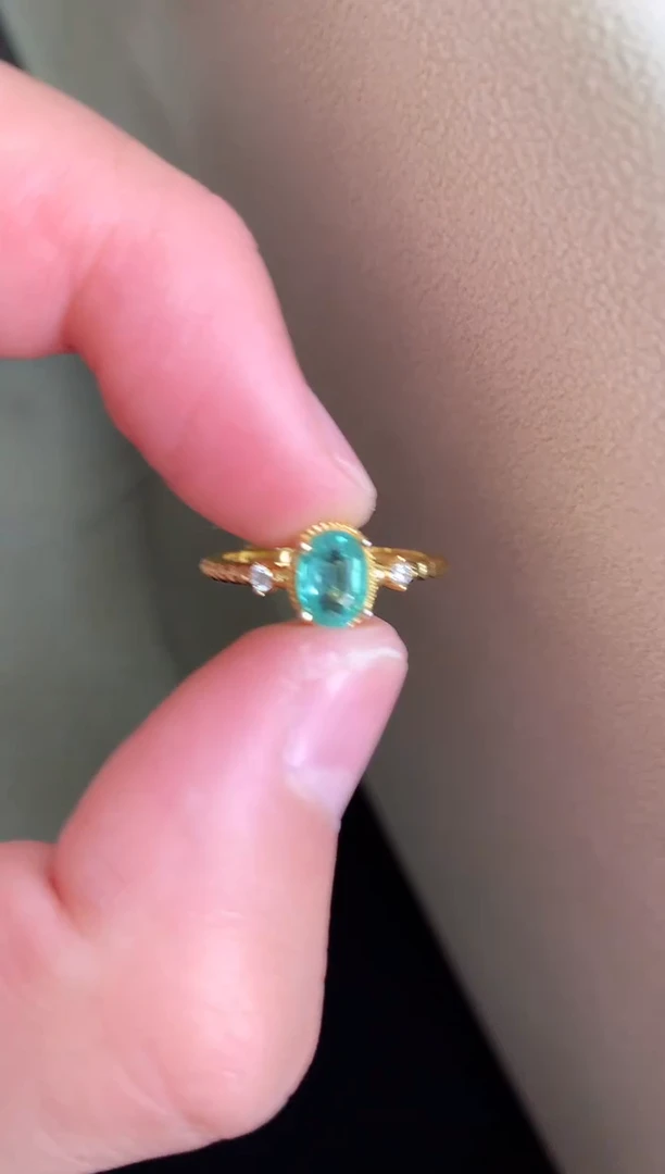 银S925镶嵌戒指祖母绿戒指