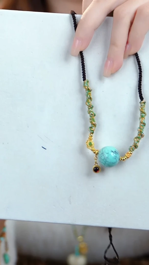 未镶嵌绿松石项链圆珠