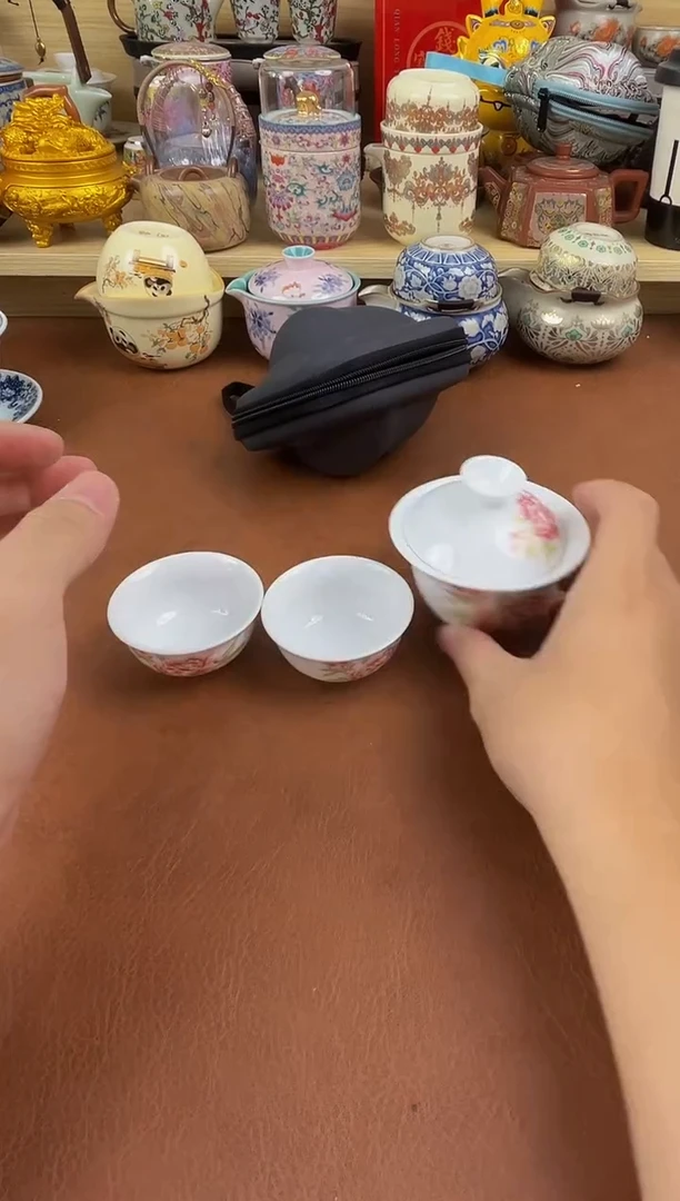 陶瓷茶具摆件旅行套组