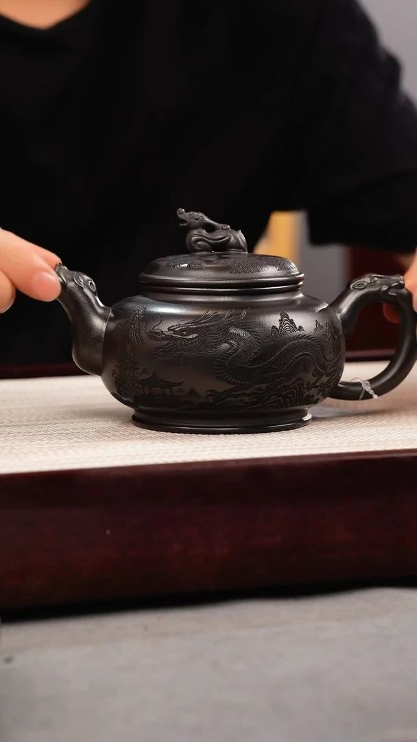 茶杯紫砂石黄 独占鳌头 龙吟虎啸