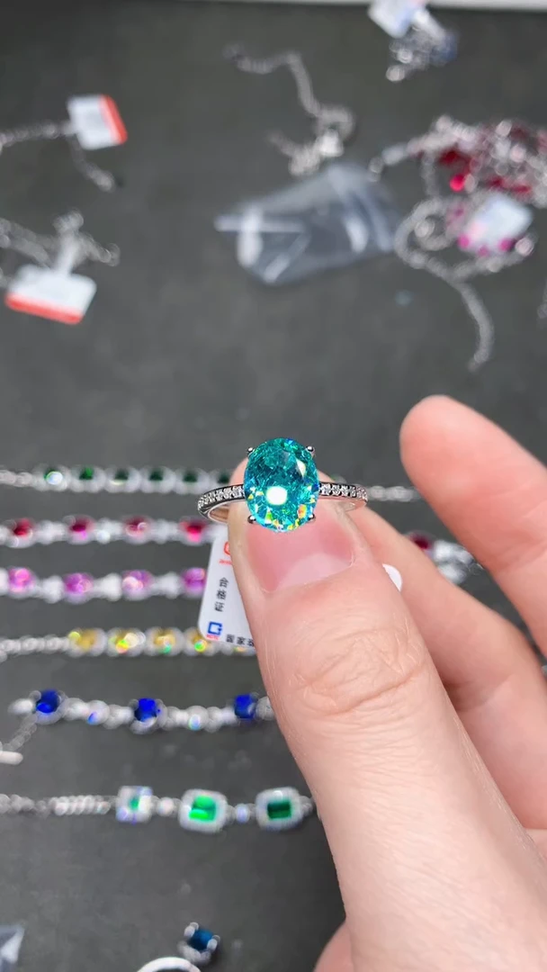 【闪购商品】帕拉依巴碧玺戒指银S925镶嵌......