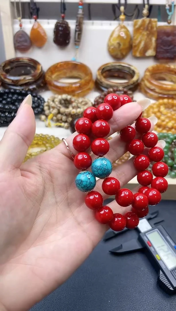 贝壳非金属阿卡圆珠设计款微瑕