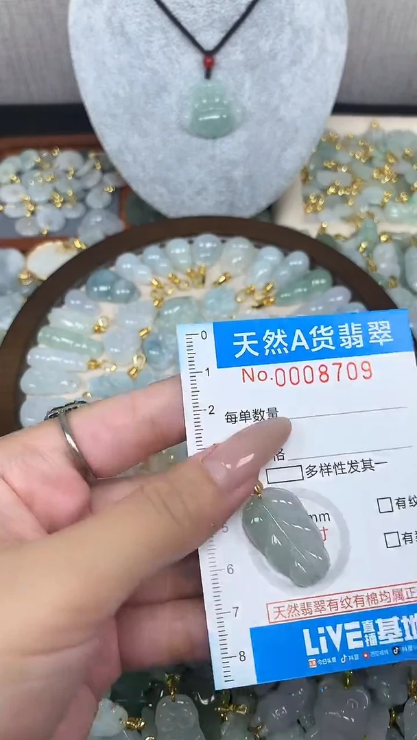 翡翠未镶嵌颈饰净货挂件-8709