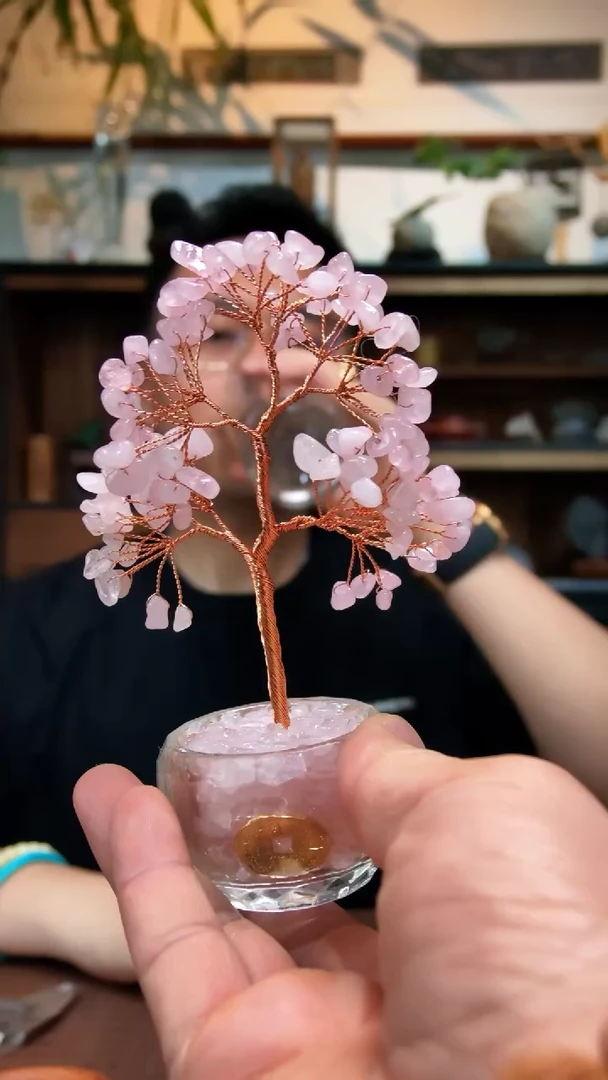 水晶摆件未镶嵌粉水晶树摆件DN