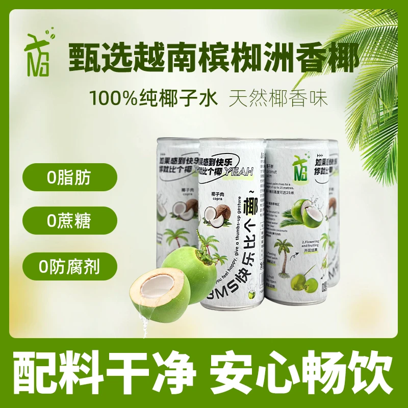8MS100%越南纯天然进口椰子水250ml/330ml*8瓶