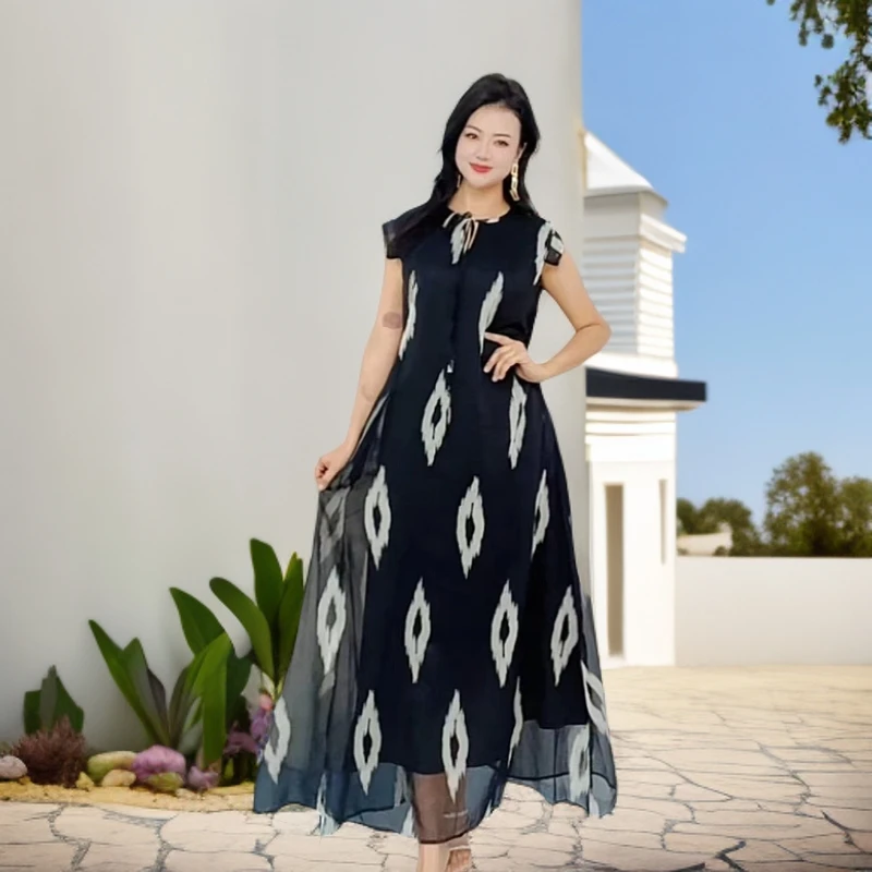02607【美上简】度假时尚民族风通勤日常宽松夏季女装连衣裙