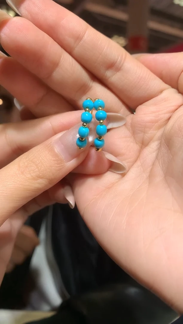 银S925镶嵌绿松石耳饰【宝石世家严选】