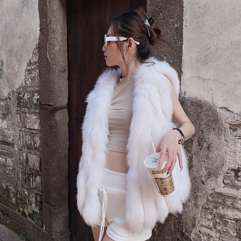 【新春福利-洁洁】狐狸毛毛毛马甲外套女百搭气质网红时尚轻熟风
