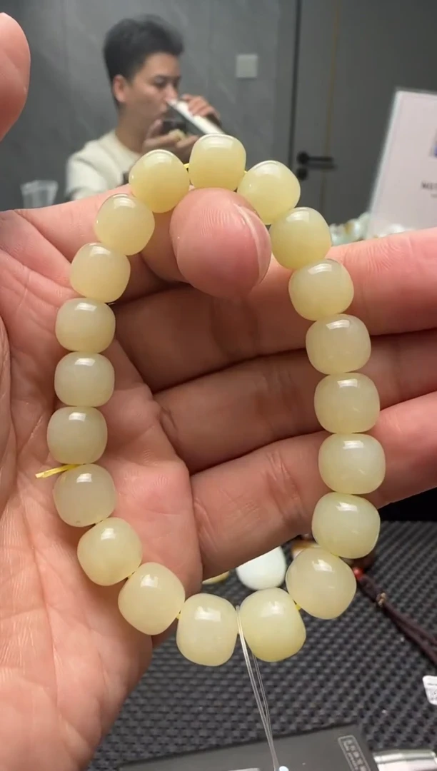 未镶嵌手串和田玉若羌黄口手串卡9x10