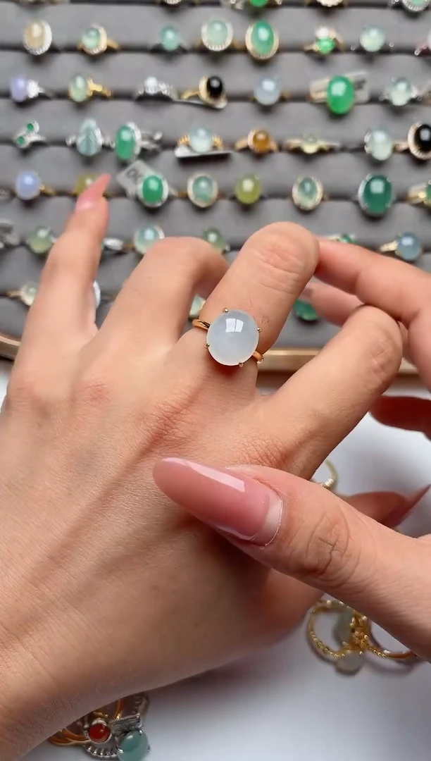 银S925镶嵌戒指翡翠.