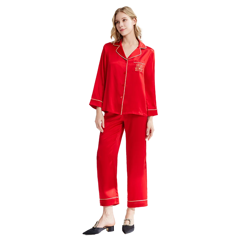 【100%桑蚕丝】新款结婚婚礼气质女士居家休闲气质套装84011919