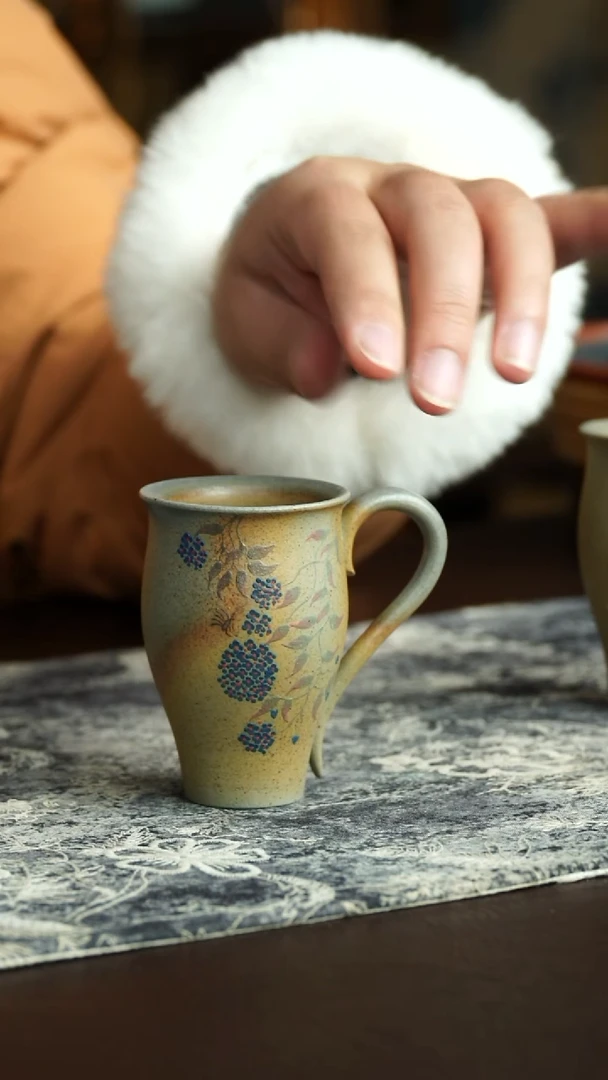 茶杯紫砂39号 特惠柴烧把杯 宜兴紫砂原矿作品