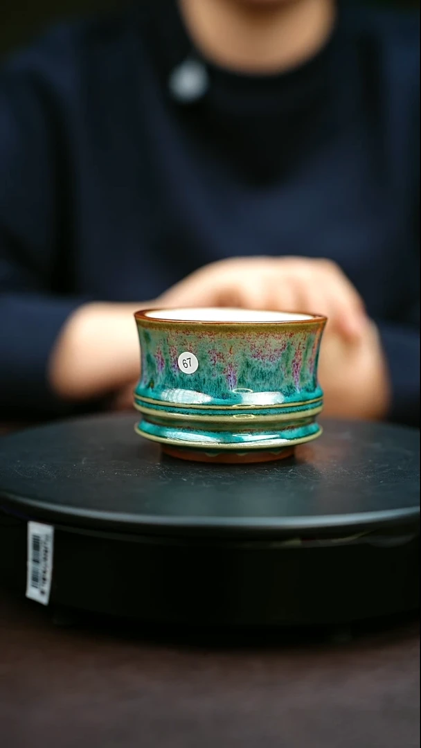 67#原矿钧瓷炉钧釉马蹄杯
