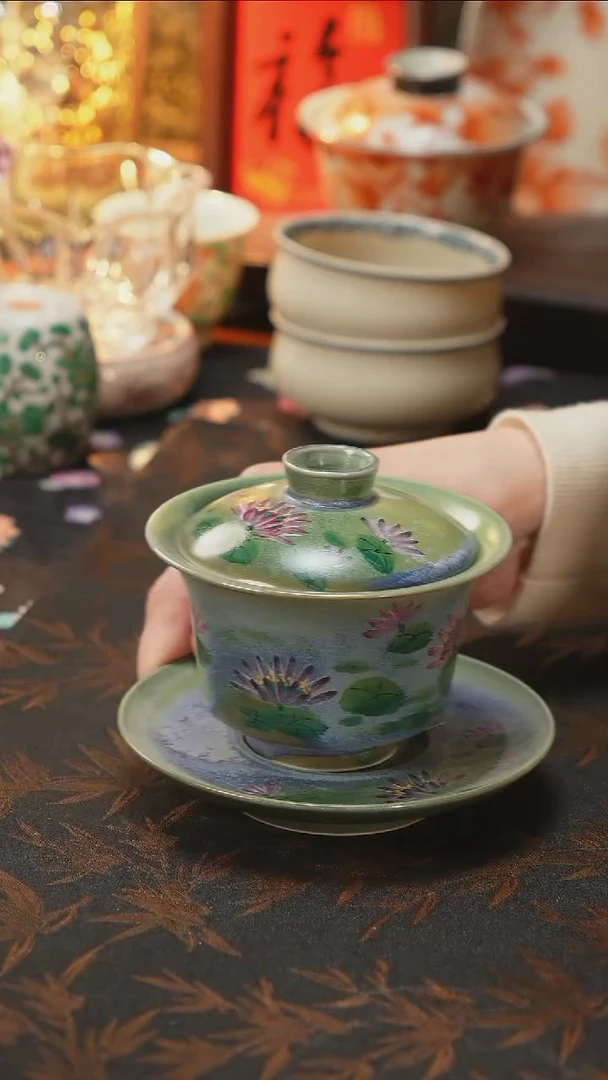 杯景德镇陶瓷杯碗柴烧多人