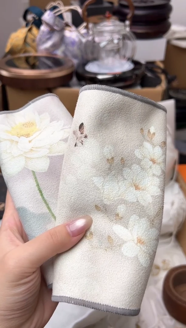 禾墨莲华茶巾