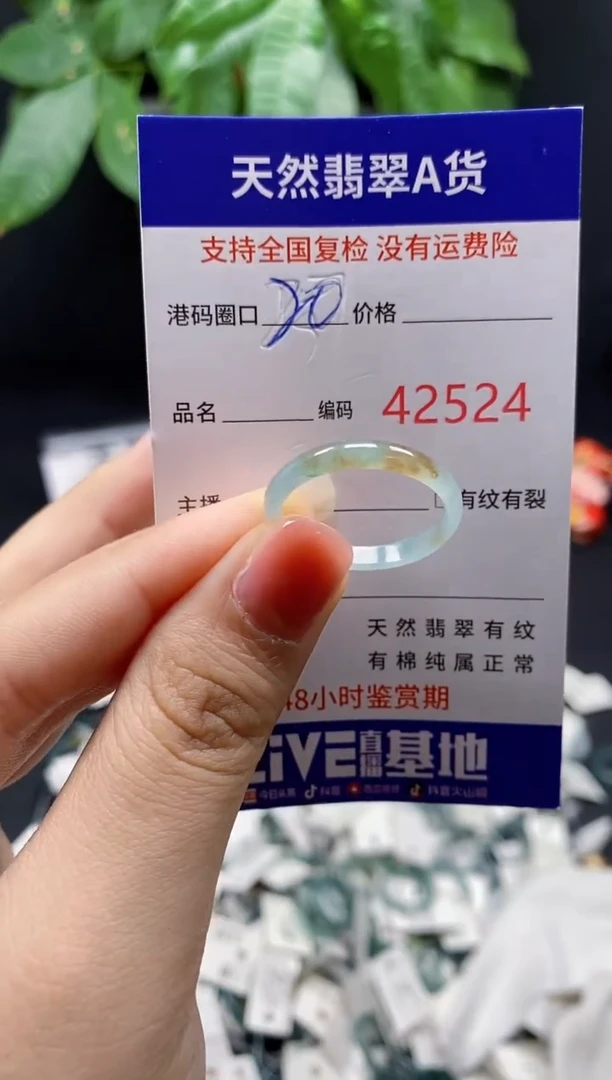 翡翠戒指未镶嵌 天然翡翠戒圈2524