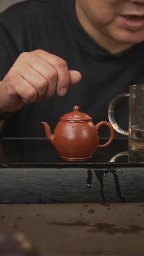 茶壶紫砂100，宫灯，小煤窑朱泥，100cc