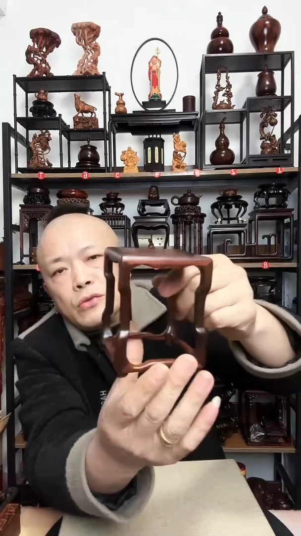 紫砂底座木8正方10高