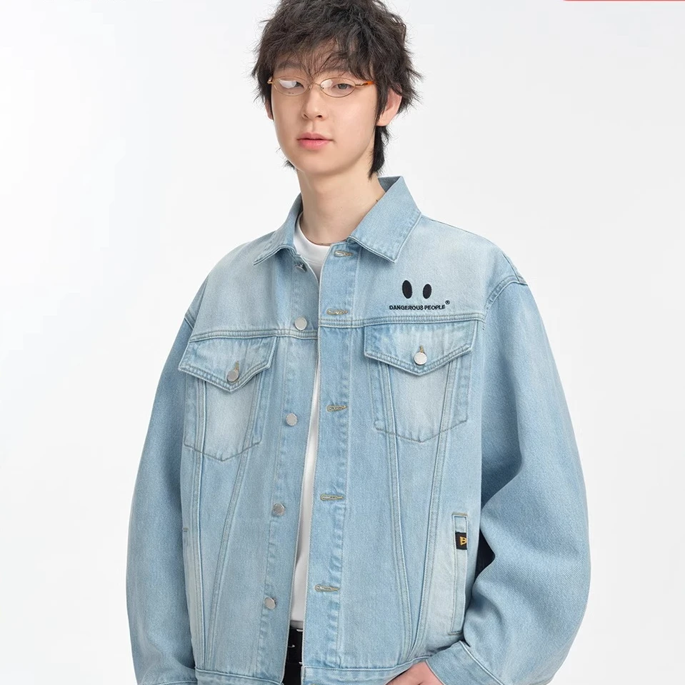 Dangerouspeople薛之谦dsp小眼睛刺绣牛仔夹克潮流宽松百搭外套