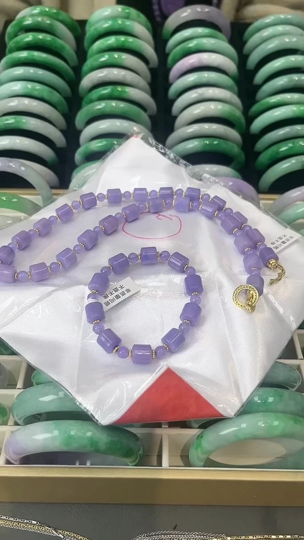 【闪购商品】砖雕闪3 紫罗兰项链+手串