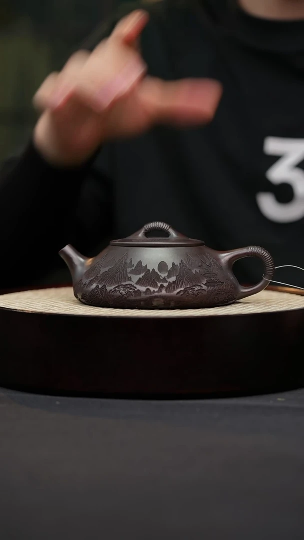 茶壶紫砂23 铁血红砂线瓢原矿紫砂壶