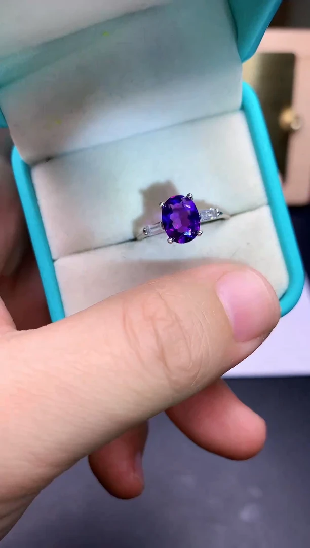 【闪购商品】紫晶戒指银S925镶嵌........