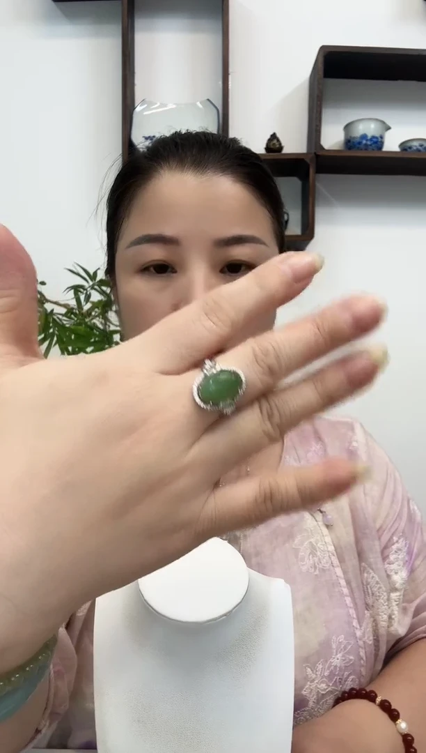 银S925镶嵌戒指和田玉戒指