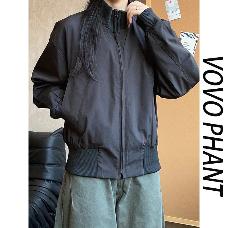 VOVO立领飞行员夹克男秋季美式cleanfit上衣宽松休闲百搭短款外套