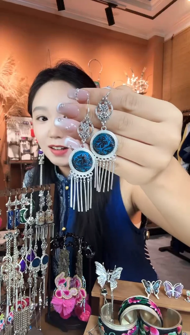 刺绣纯手工民族风耳环