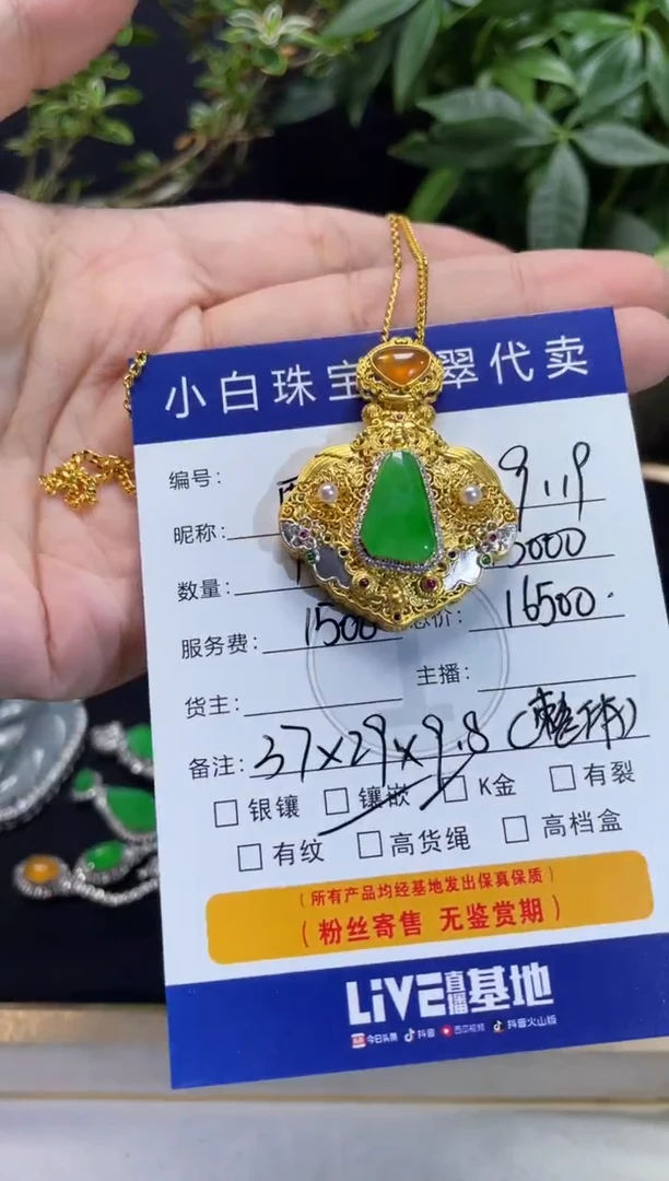 套链18K金镶嵌翡翠雨*设计款