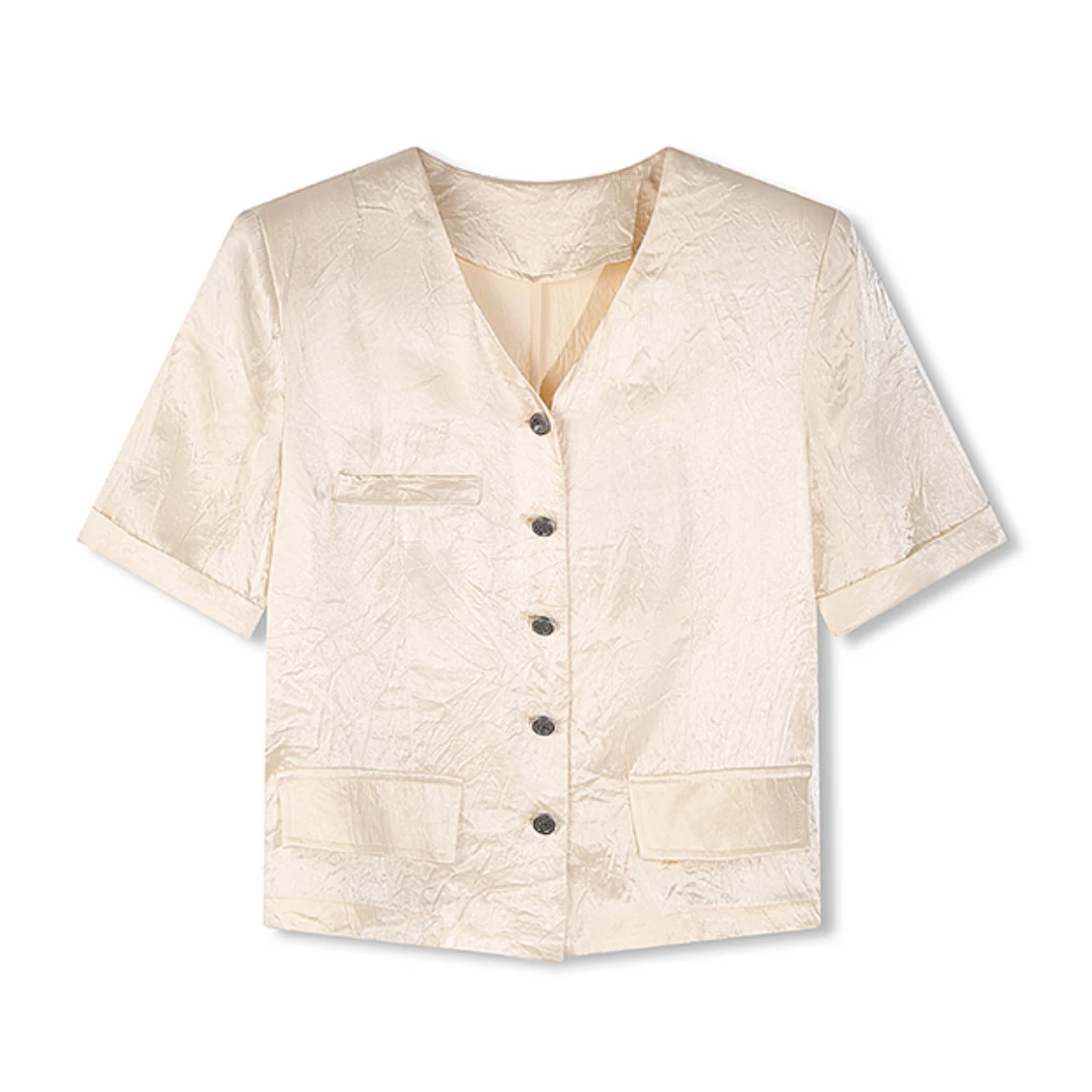 【八度陈老师】（衣长50）气质小香风醋酸短袖开衫DYQQ-78127