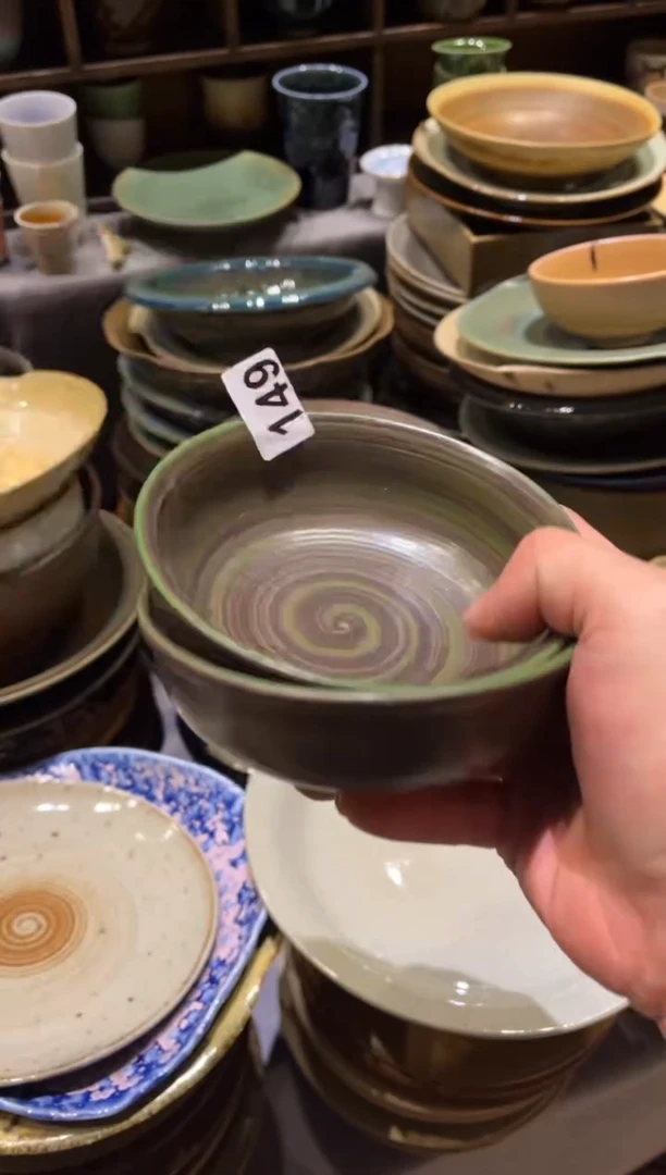 【闪购商品】瓷片149绿刷釉反边小碗2个