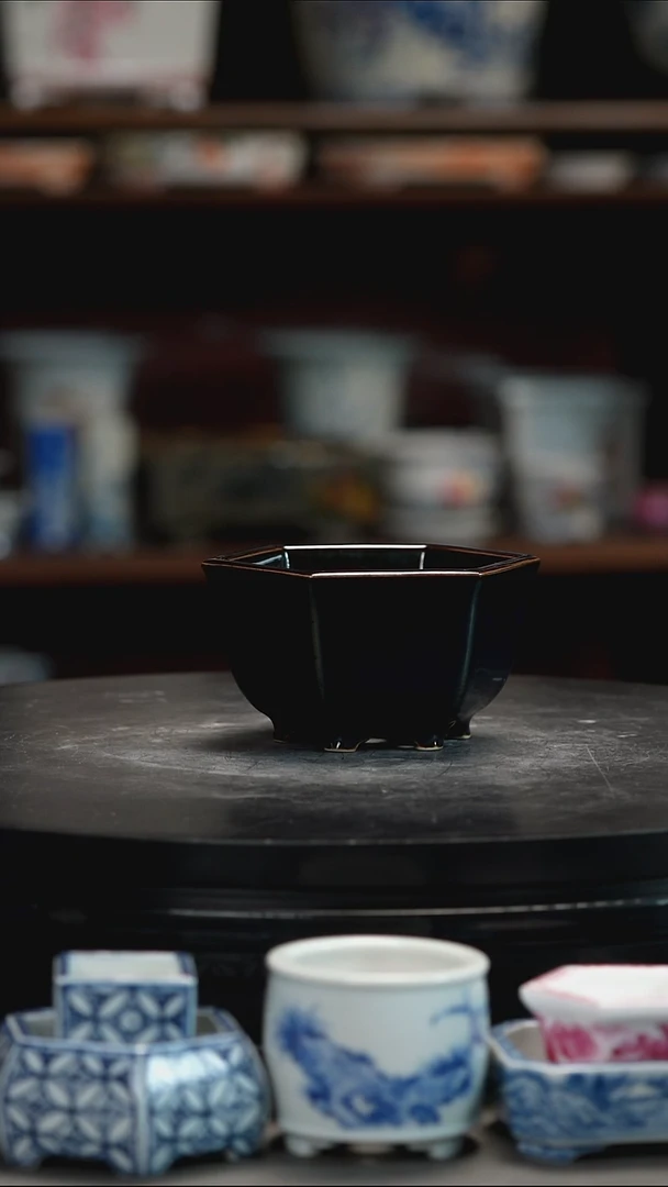 高温颜色釉盆小**玥高温颜色釉盆