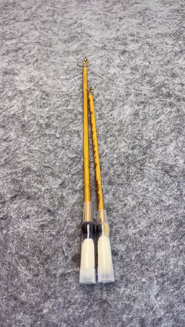 出锋3.5cm 羊毫毛笔 2支 湘妃牛角杆