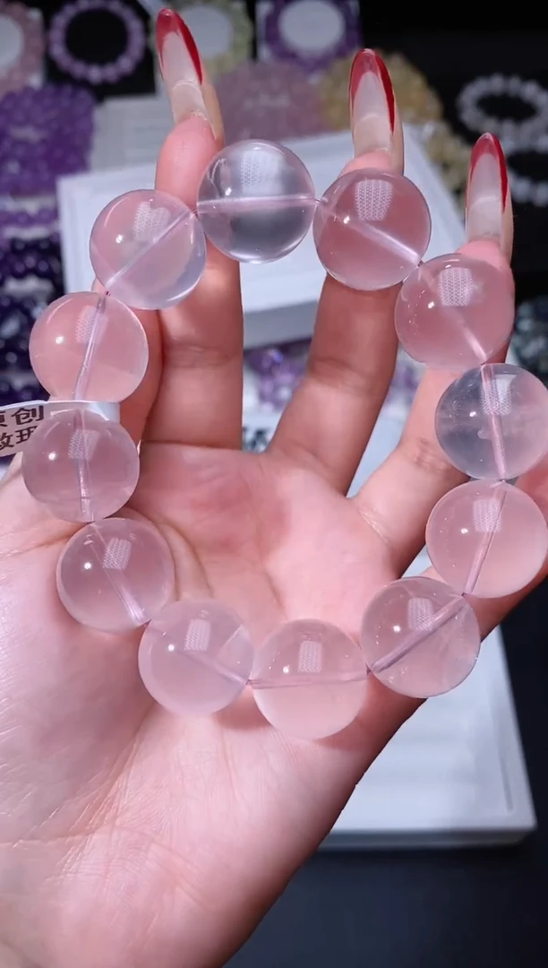 【闪购商品】水晶手链未镶嵌213.52果冻马粉手串 多样性发其一