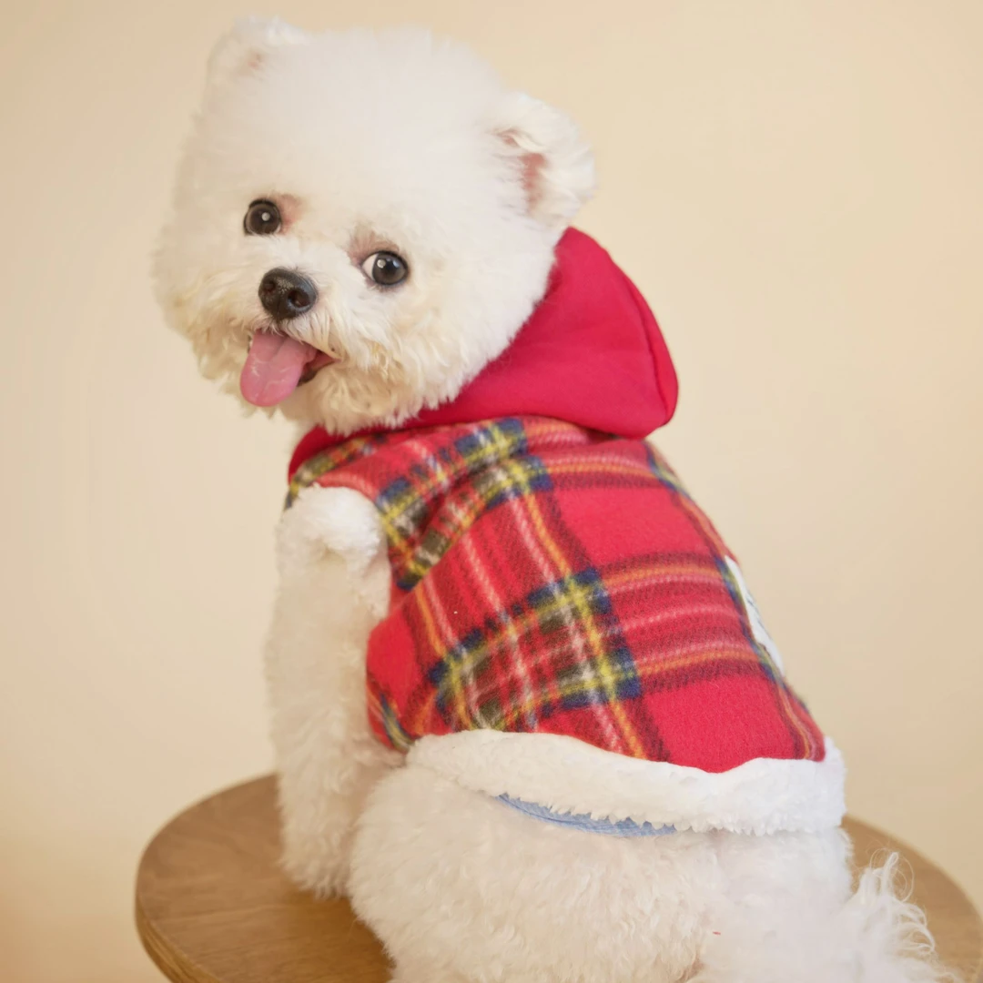 圣诞保暖棉衣加厚冬季泰迪比熊小型犬猫咪狗狗新年衣服博美秋冬装