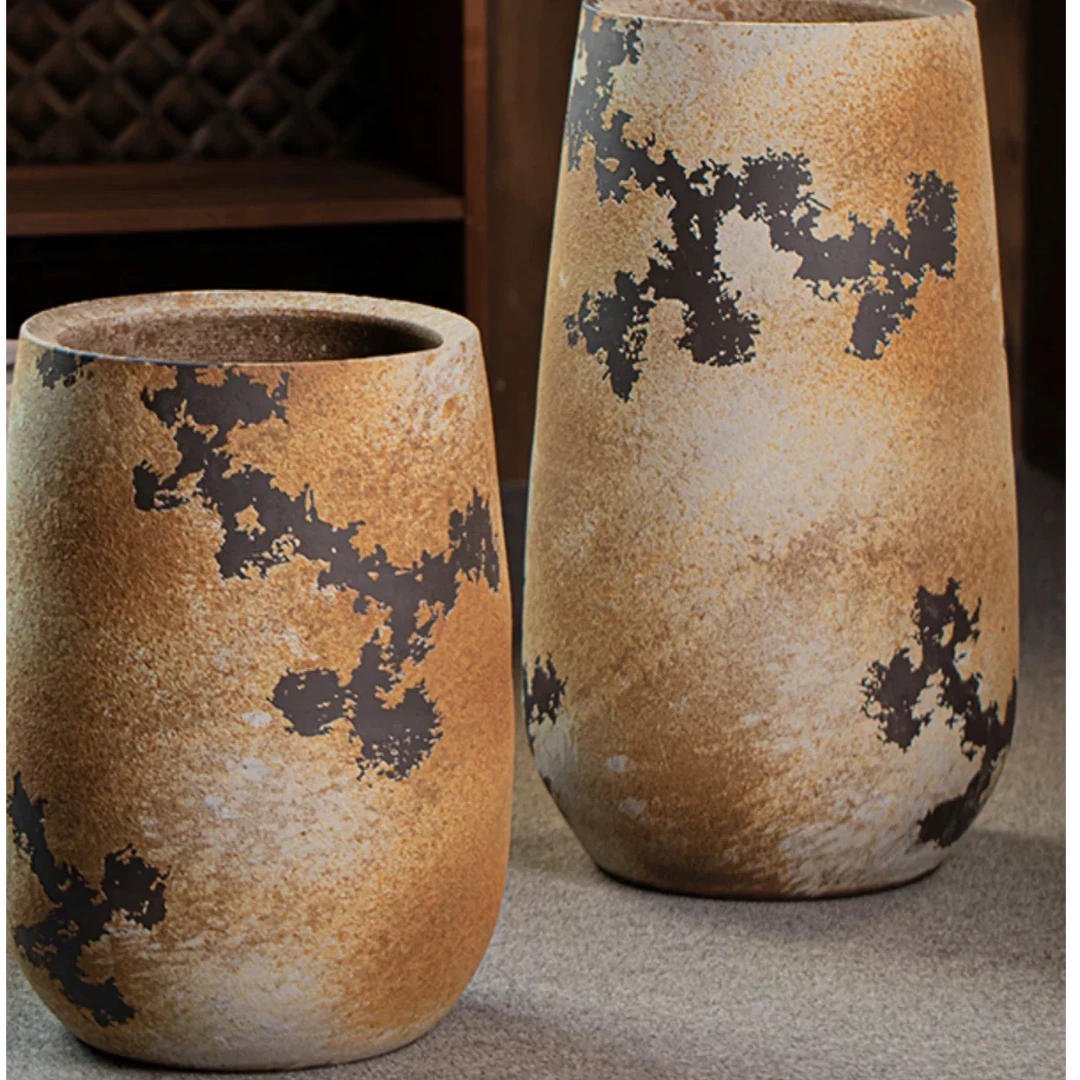 景德镇落地装饰陶瓷大花盆复古粗陶别墅庭院酒店大口径种树高盆