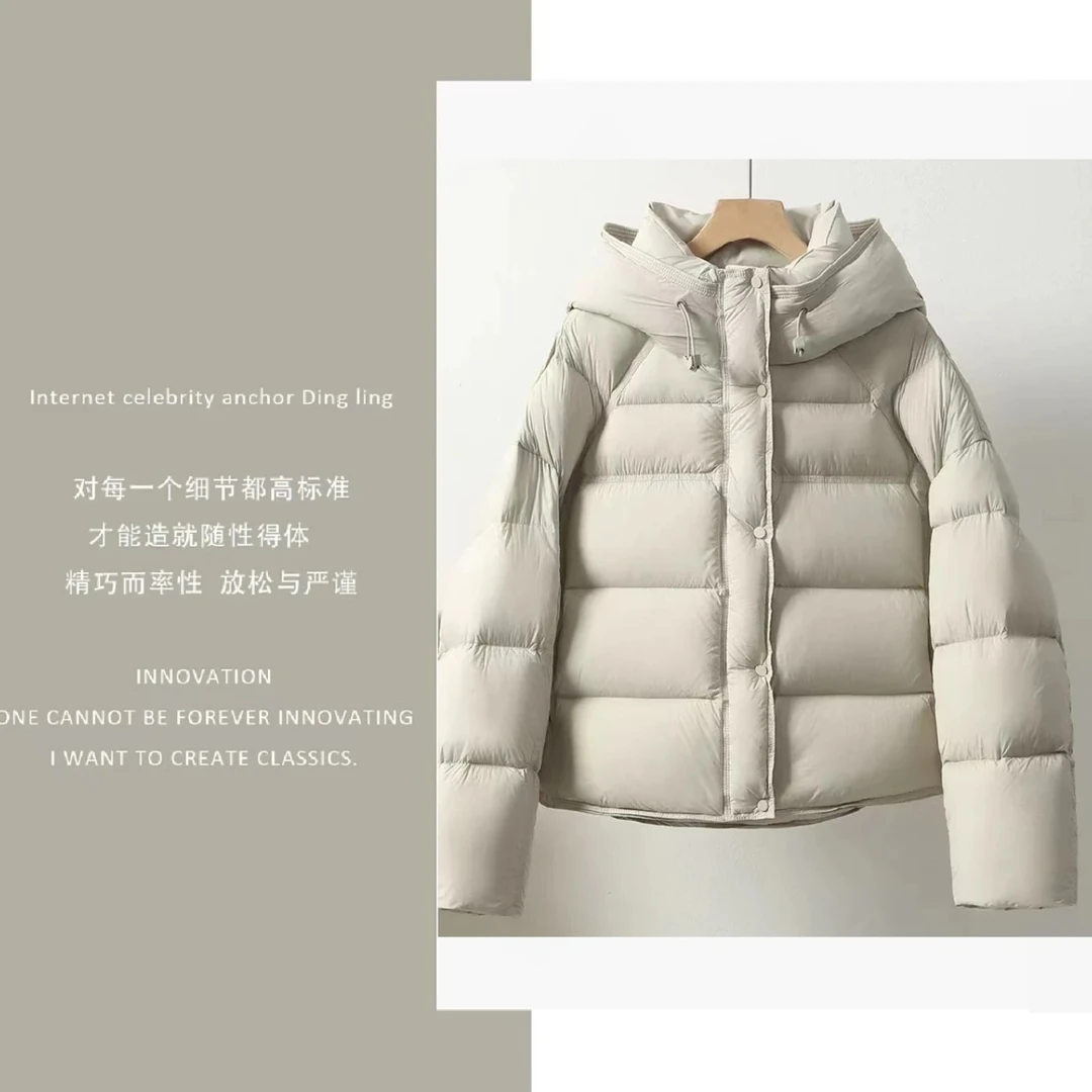【一个南】90白鹅绒泡芙短款云感泡芙零压面包羽绒服