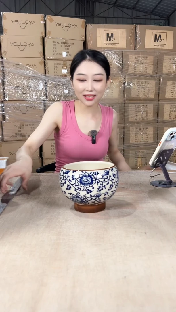 圆球青花瓷小号14x12