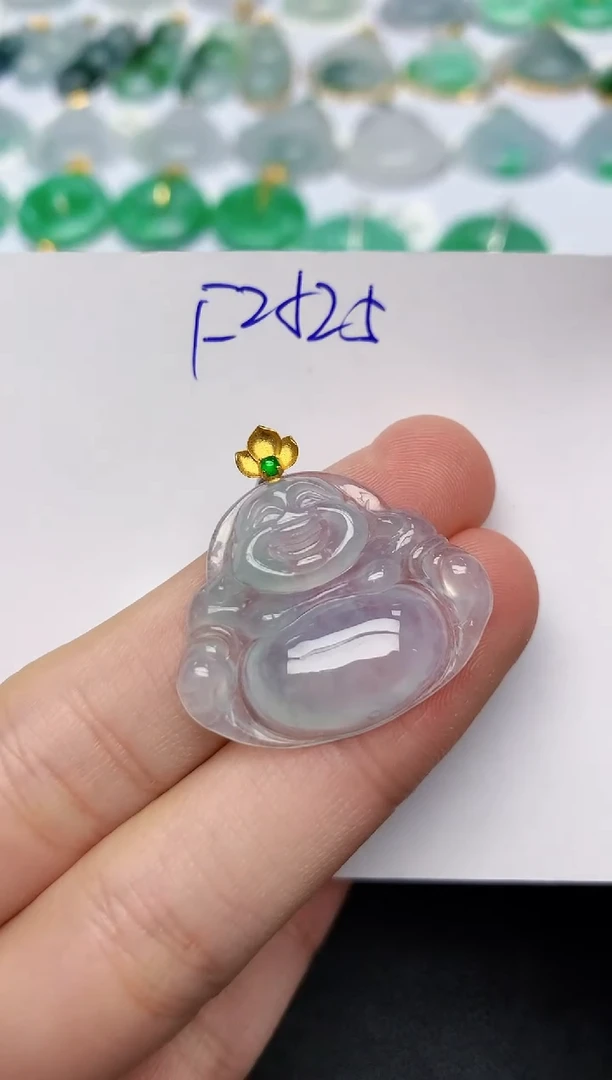 颈饰18K金镶嵌翡翠天然缅甸A货翡翠百元以上9元证书费自理