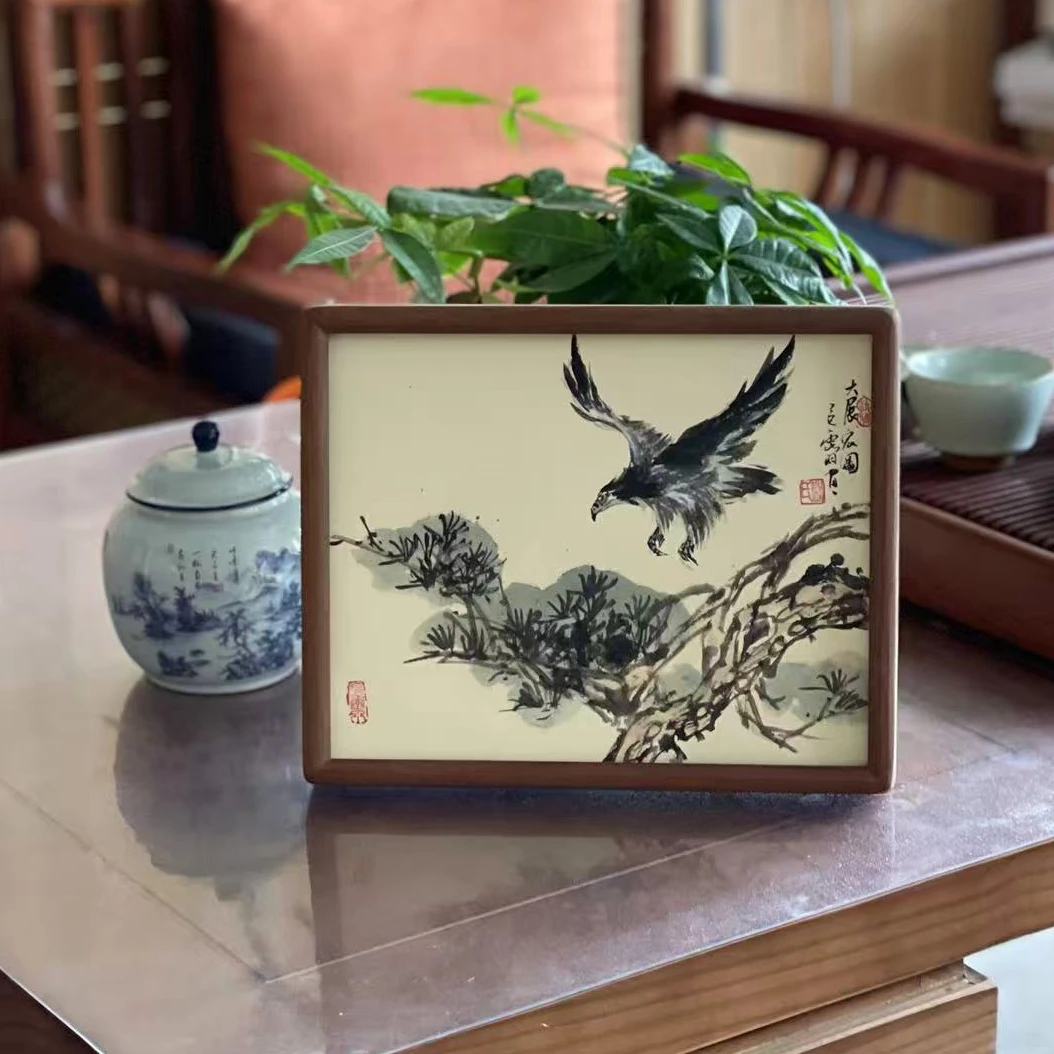 【顺丰包邮】闫露羽老师作品/大展宏图/进口黑桃木/十寸摆台/装饰画