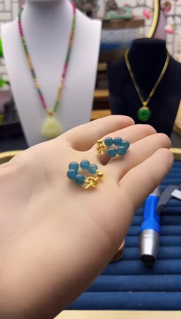 【闪购商品】翡翠耳饰14K金镶嵌E353