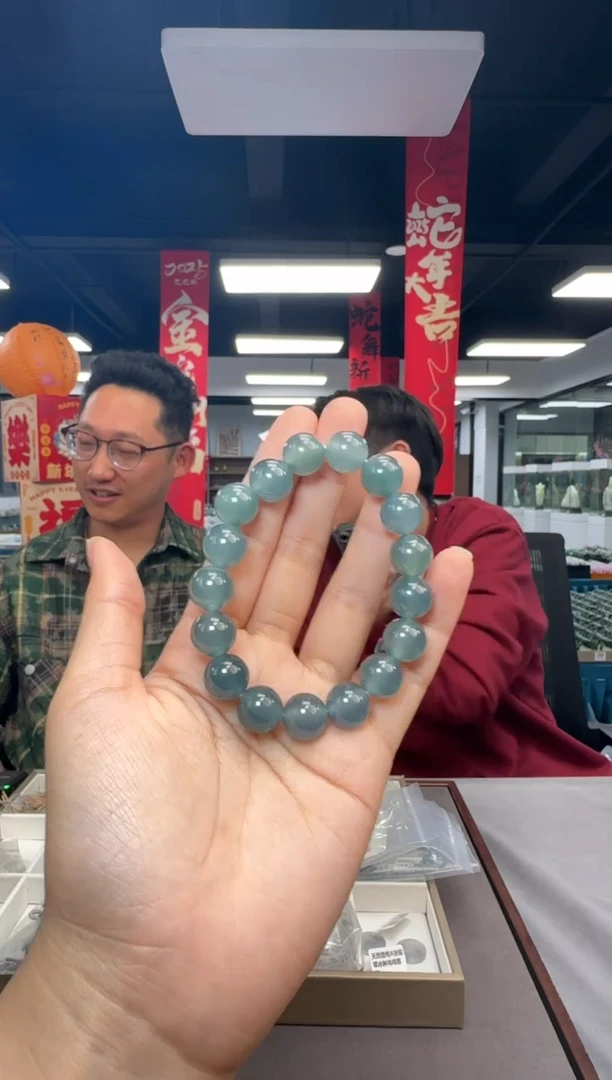 【闪购商品】翡翠手串未镶嵌翡翠圆珠单圈手串约12mm