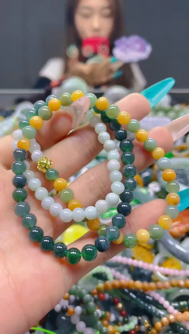 颈饰未镶嵌翡翠5MM/N/翡翠A货，一件也是批发价