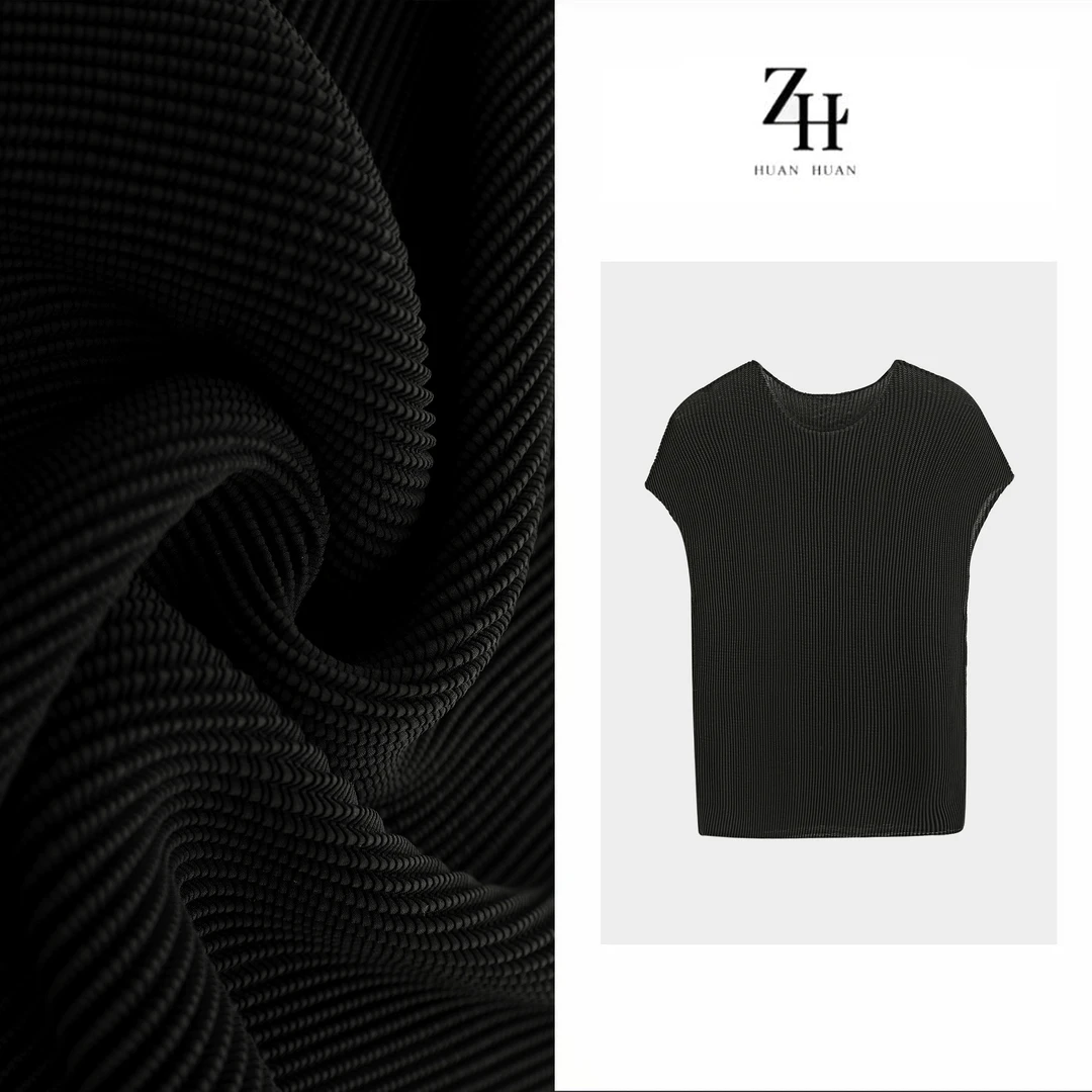 【ZH】三宅T恤女2025夏季圆领宽松休闲气质百搭短袖纯色A20965