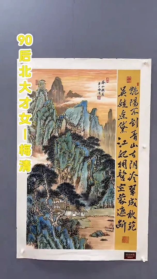 国画梅清老师8pc山水+书法作品