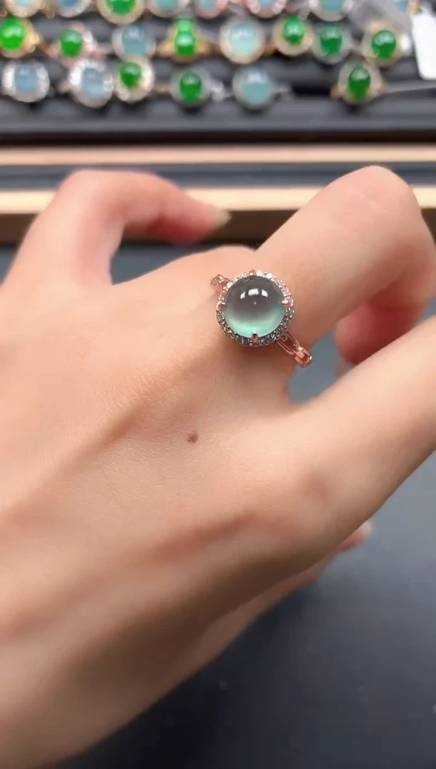 银S925镶嵌戒指翡翠111