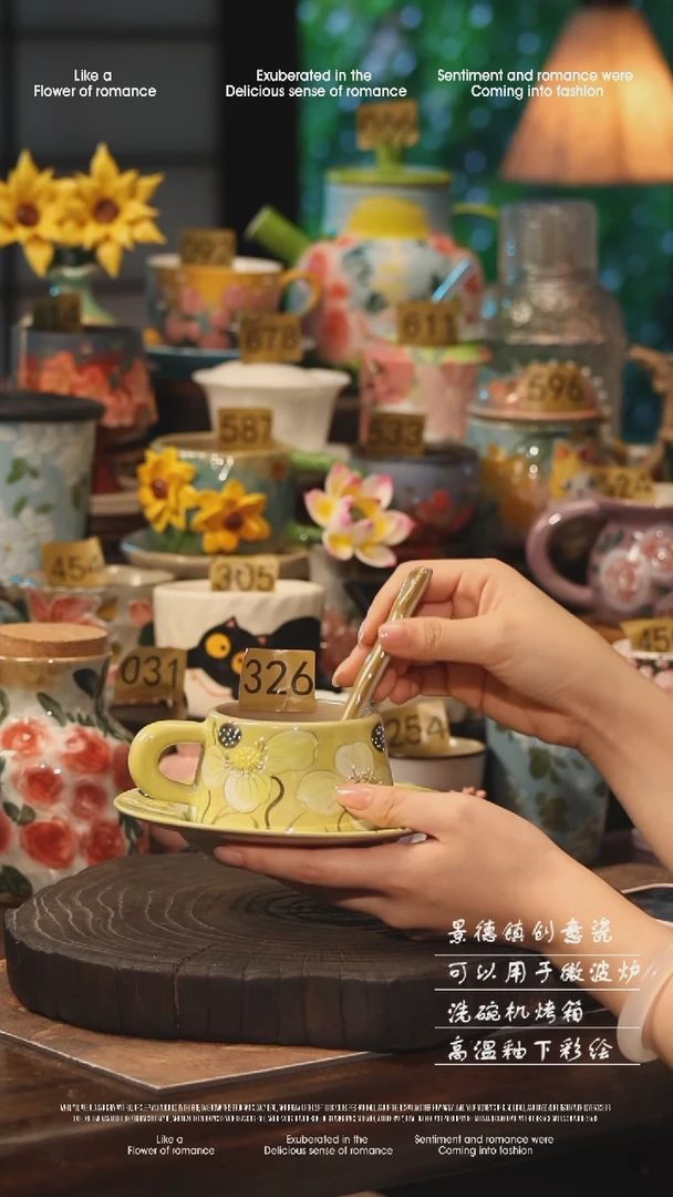 陶瓷326景德镇高温釉下彩手工手绘款式